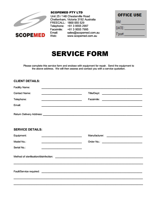 Service Form